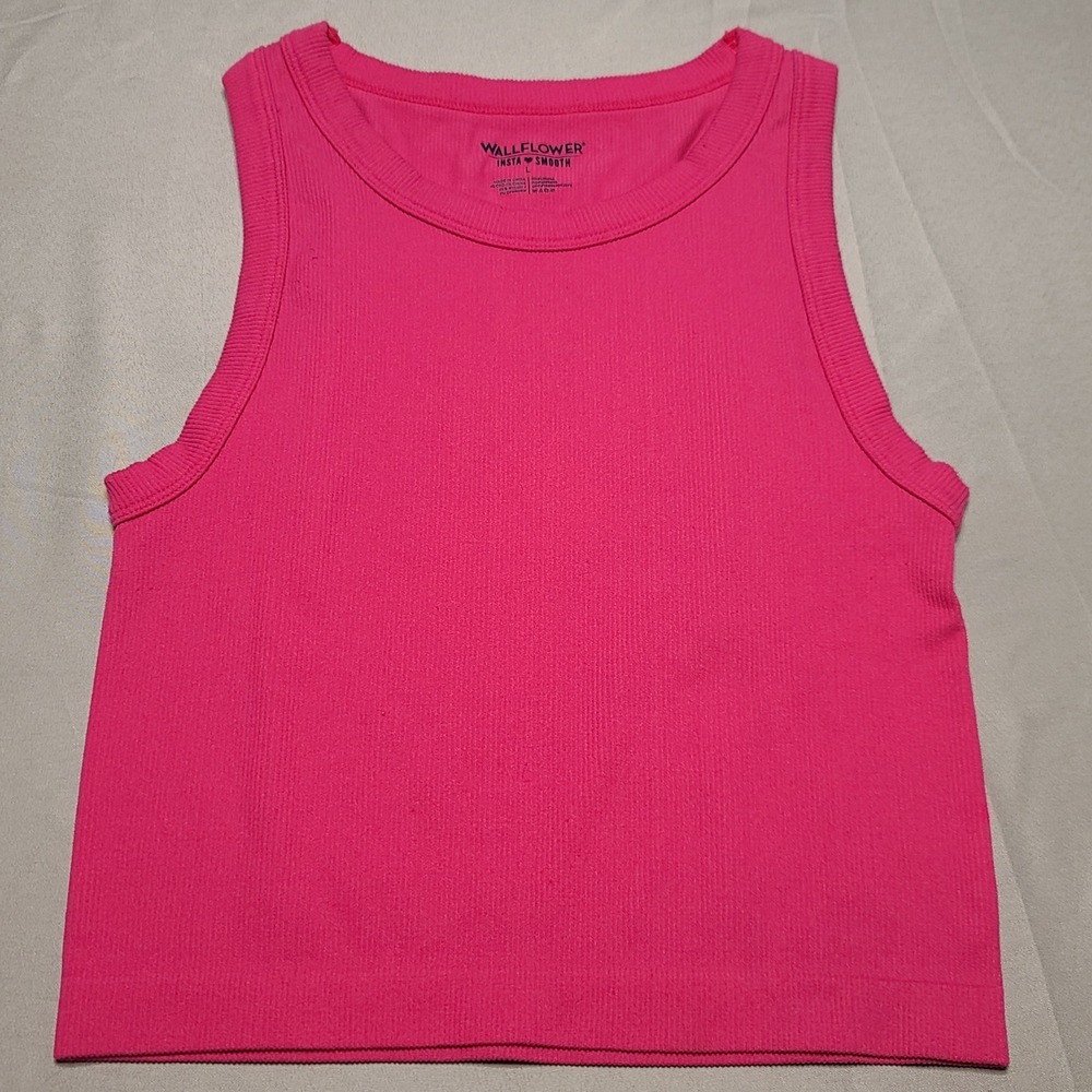 Wallflower Tank Top Womens Large Pink Excellent‎ Ribbed Insta Smooth Crop Top